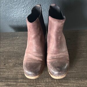 Sorel Brown Ankle Boots with Elastic Panels